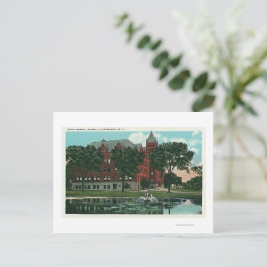 Buiten Uitzicht van de normale staatsschool Briefkaart (Staand voorkant)