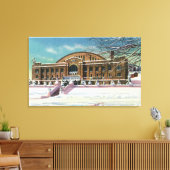 Buiten Uitzicht van de Olympische arena in de wint Canvas Afdruk (Insitu (Woonkamer))