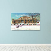 Buiten Uitzicht van de Olympische arena in de wint Canvas Afdruk (Insitu (Houten vloer))