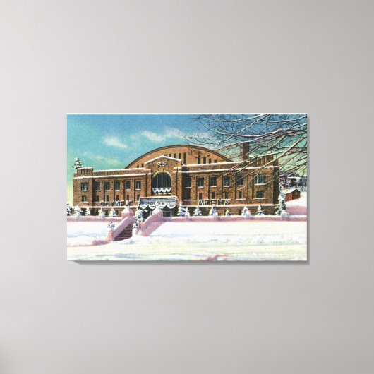 Buiten Uitzicht van de Olympische arena in de wint Canvas Afdruk (Voorkant)