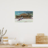 Buiten Uitzicht van de Olympische arena in de wint Poster (Keuken)