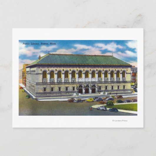 Buiten Uitzicht van de openbare bibliotheek Briefkaart (Voorkant)