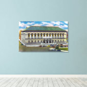 Buiten Uitzicht van de openbare bibliotheek Canvas Afdruk (Insitu (Houten vloer))