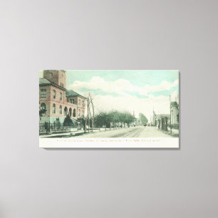 Buiten Uitzicht van de openbare bibliotheek op San Canvas Afdruk