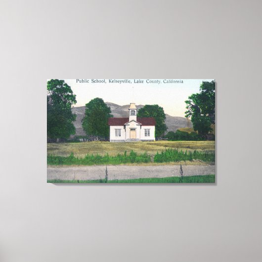 Buiten Uitzicht van de openbare school Canvas Afdruk (Voorkant)