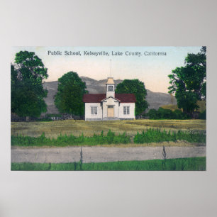 Buiten Uitzicht van de openbare school Poster