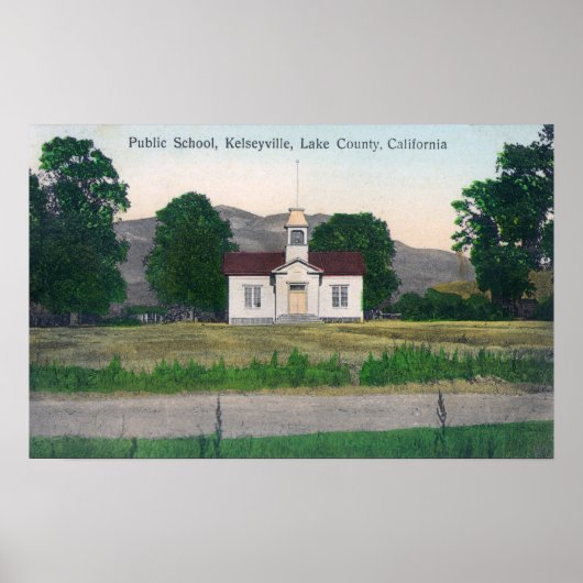 Buiten Uitzicht van de openbare school Poster (Voorkant)