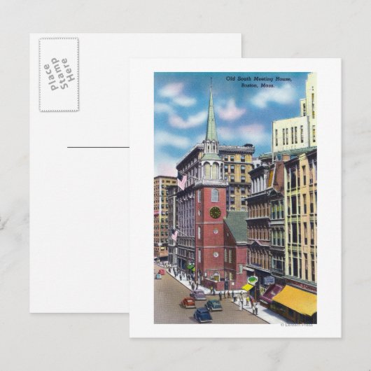 Buiten Uitzicht van de Oude bijeenkomst van de Sou Briefkaart (Voorkant / Achterkant)