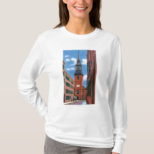 Buiten Uitzicht van de oude Noord-Kerk T-shirt (Voorkant)
