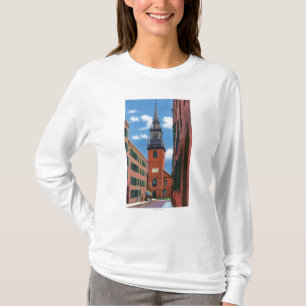 Buiten Uitzicht van de oude Noord-Kerk T-shirt