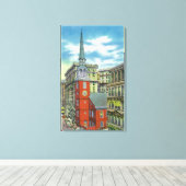 Buiten Uitzicht van de Oude Zuidkerk Canvas Afdruk (Insitu (Houten vloer))