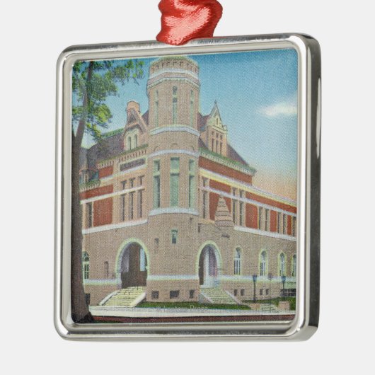 Buiten Uitzicht van de post Kantoor 3 Metalen Ornament (Links)