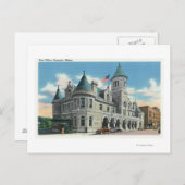 Buiten Uitzicht van de post Kantoor 4 Briefkaart (Voorkant / Achterkant)