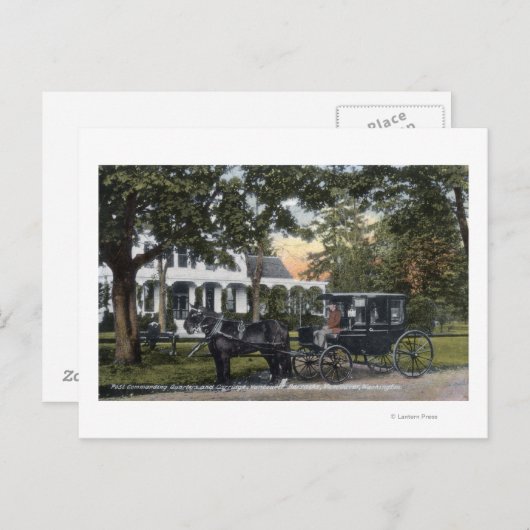 Buiten Uitzicht van de post Quarters Briefkaart (Voorkant / Achterkant)