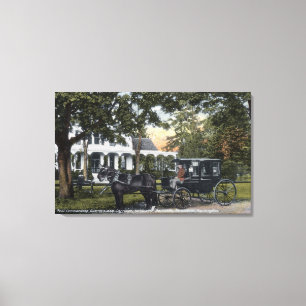 Buiten Uitzicht van de post Quarters Canvas Afdruk