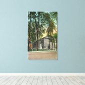 Buiten Uitzicht van de protestantse Nederlandse ke Canvas Afdruk (Insitu (Houten vloer))