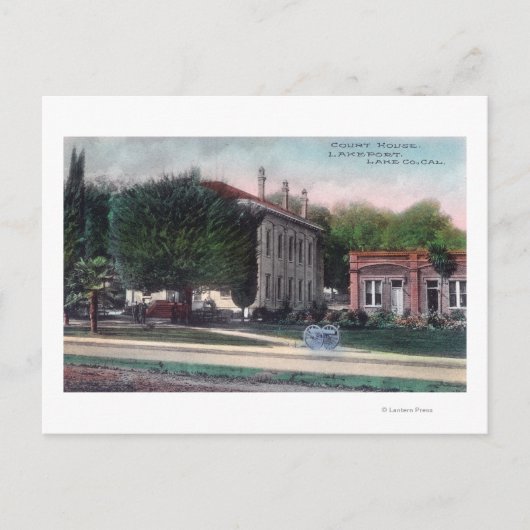 Buiten Uitzicht van de Rekenkamer: Lakeport, CA Briefkaart (Voorkant)