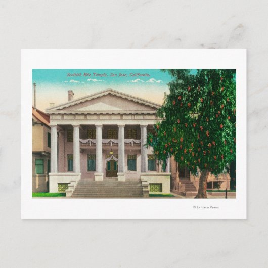 Buiten Uitzicht van de Scottish Rite Temple Briefkaart (Voorkant)