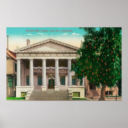 Buiten Uitzicht van de Scottish Rite Temple Poster (Voorkant)