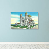 Buiten Uitzicht van de Shrine of our Lady of Canvas Afdruk (Insitu (Houten vloer))