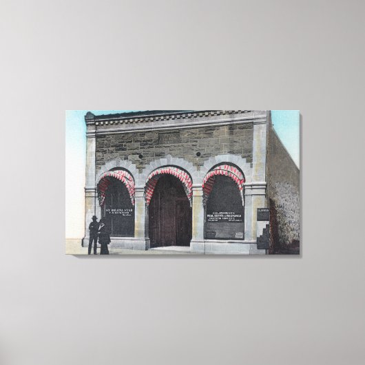 Buiten Uitzicht van de Sint-Helena Post-Kantoor Canvas Afdruk (Voorkant)