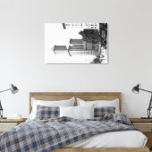 Buiten Uitzicht van de Smith Tower Canvas Afdruk (Insitu (Slaapkamer))