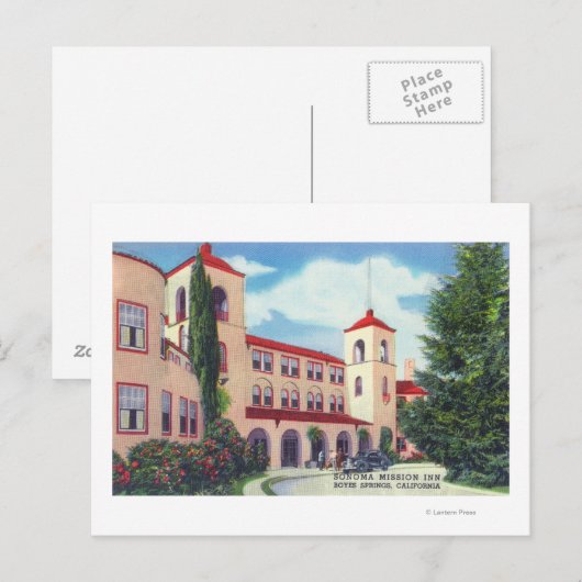 Buiten Uitzicht van de Sonoma Mission Inn Briefkaart (Voorkant / Achterkant)