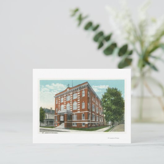 Buiten Uitzicht van de St. Joseph's School Briefkaart (Staand voorkant)