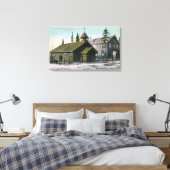 Buiten Uitzicht van de St. Mathew-kerk en Canvas Afdruk (Insitu (Slaapkamer))