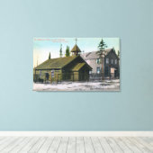 Buiten Uitzicht van de St. Mathew-kerk en Canvas Afdruk (Insitu (Houten vloer))