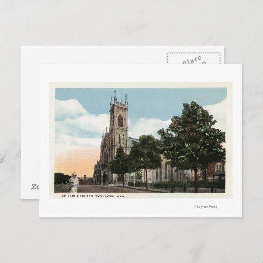 Buiten Uitzicht van de St. Paul's Church Briefkaart (Voorkant / Achterkant)