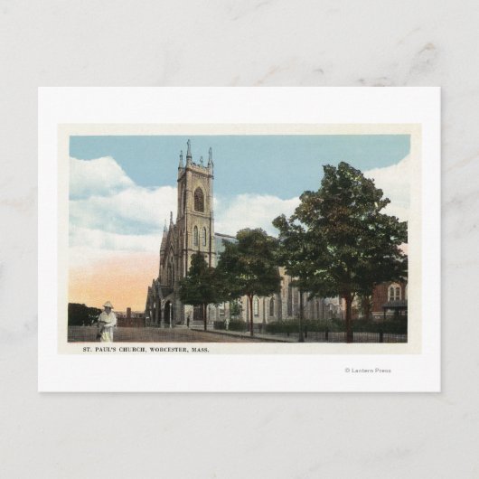 Buiten Uitzicht van de St. Paul's Church Briefkaart (Voorkant)
