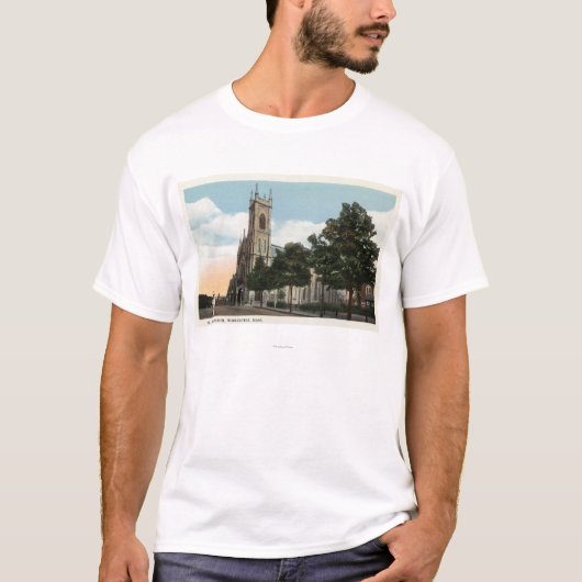 Buiten Uitzicht van de St. Paul's Church T-shirt (Voorkant)