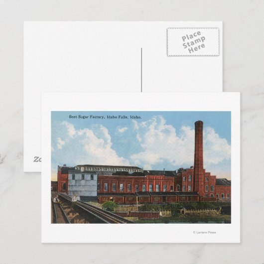 Buiten Uitzicht van de suikerfabriek voor suikerbi Briefkaart (Voorkant / Achterkant)