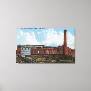 Buiten Uitzicht van de suikerfabriek voor suikerbi Canvas Afdruk