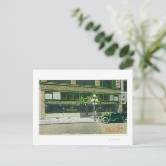 Buiten Uitzicht van de Sunset Cafeteria Briefkaart (Staand voorkant)