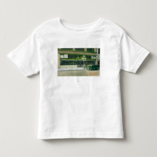 Buiten Uitzicht van de Sunset Cafeteria Kinder Shirts (Voorkant)