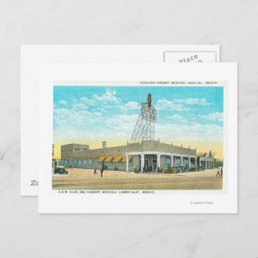 Buiten Uitzicht van de Tecolote Cabaret Briefkaart (Voorkant / Achterkant)