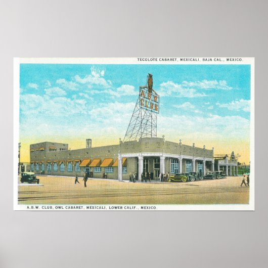 Buiten Uitzicht van de Tecolote Cabaret Poster (Voorkant)