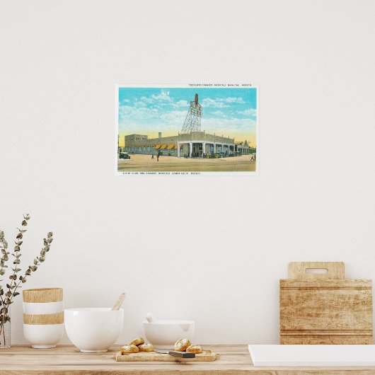 Buiten Uitzicht van de Tecolote Cabaret Poster (Keuken)