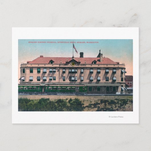 Buiten Uitzicht van de terminal en depot Briefkaart (Voorkant)