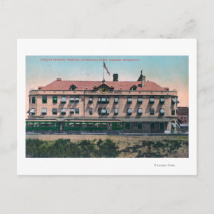 Buiten Uitzicht van de terminal en depot Briefkaart