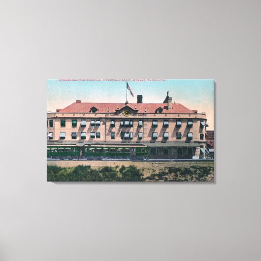 Buiten Uitzicht van de terminal en depot Canvas Afdruk (Voorkant)