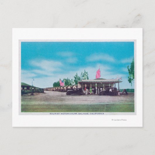 Buiten Uitzicht van de Toeristische Motorrechtbank Briefkaart (Voorkant)