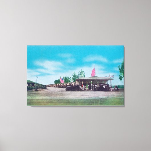 Buiten Uitzicht van de Toeristische Motorrechtbank Canvas Afdruk (Voorkant)