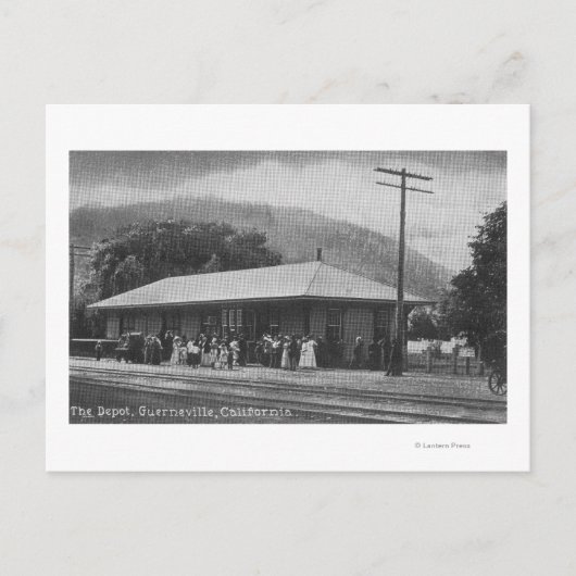 Buiten Uitzicht van de treinstation Briefkaart (Voorkant)