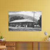 Buiten Uitzicht van de treinstation Canvas Afdruk (Insitu (Woonkamer))