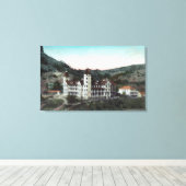 Buiten Uitzicht van de Tuscan Mineral Springs Bldg Canvas Afdruk (Insitu (Houten vloer))