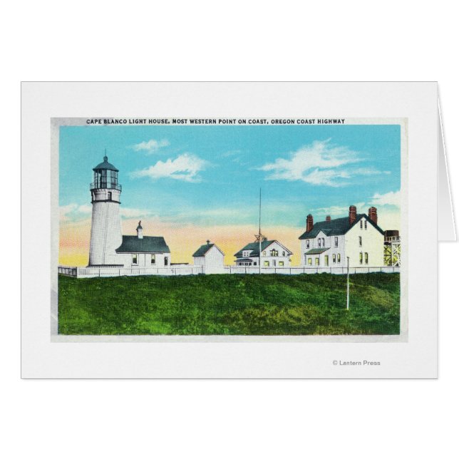 Buiten Uitzicht van de vuurtoren van Cape BlancoCo (Voorkant Horizontaal)