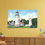 Buiten Uitzicht van de vuurtoren van de UmpquaKust Canvas Afdruk (Insitu (Woonkamer))